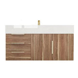 Blossom 42 In. Floating Single Sink Bathroom Vanity With Acrylic Sink Top, Left Side Drawers & Aluminum Alloy Frame