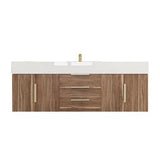 Blossom 60 In. Floating Single Sink Bathroom Vanity With Acrylic Sink Top, Drawers & Aluminum Alloy Frame