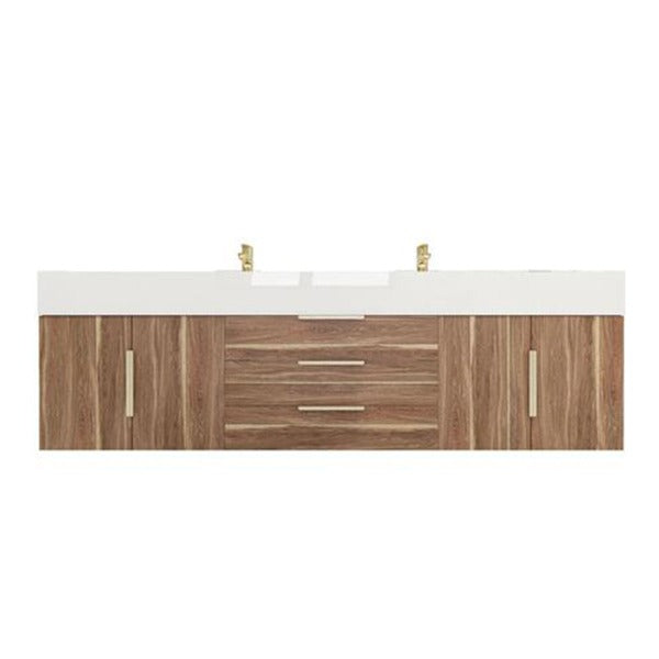 Blossom 72 In. Floating Double Sink Bathroom Vanity With Acrylic Sink Top & Aluminum Alloy Frame