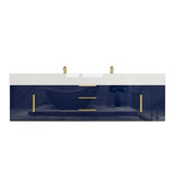 Blossom 72 In. Floating Double Sink Bathroom Vanity With Acrylic Sink Top & Aluminum Alloy Frame