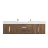 Blossom 72 In. Floating Double Sink Bathroom Vanity With Acrylic Sink Top & Aluminum Alloy Frame