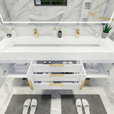Blossom 72 In. Floating Double Sink Bathroom Vanity With Acrylic Sink Top & Aluminum Alloy Frame