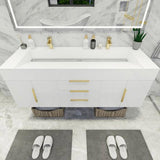 Blossom 60 In. Floating Double Sink Bathroom Vanity With Acrylic Sink Top, & Aluminum Alloy Frame