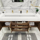 Blossom 72 In. Floating Double Sink Bathroom Vanity With Acrylic Sink Top & Aluminum Alloy Frame