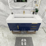 Blossom 48 In. Floating Single Sink Bathroom Vanity With Acrylic Sink Top, Drawers & Aluminum Alloy Frame