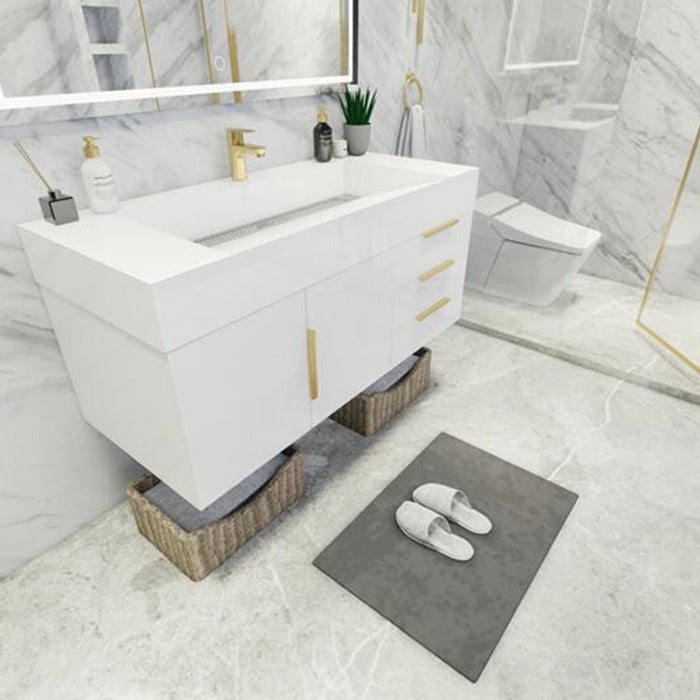 Blossom 48 In. Floating Single Sink Bathroom Vanity With Acrylic Sink Top, Drawers & Aluminum Alloy Frame