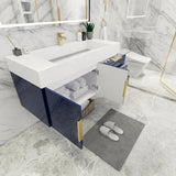 Blossom 48 In. Floating Single Sink Bathroom Vanity With Acrylic Sink Top, Drawers & Aluminum Alloy Frame