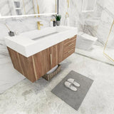 Blossom 48 In. Floating Single Sink Bathroom Vanity With Acrylic Sink Top, Drawers & Aluminum Alloy Frame