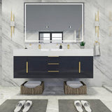Blossom 60 In. Floating Double Sink Bathroom Vanity With Acrylic Sink Top, & Aluminum Alloy Frame