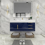 Blossom 48 In. Floating Single Sink Bathroom Vanity With Acrylic Sink Top, Drawers & Aluminum Alloy Frame