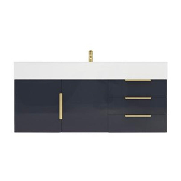 Blossom 48 In. Floating Single Sink Bathroom Vanity With Acrylic Sink Top, Drawers & Aluminum Alloy Frame