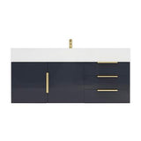 Blossom 48 In. Floating Single Sink Bathroom Vanity With Acrylic Sink Top, Drawers & Aluminum Alloy Frame