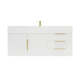 Blossom 48 In. Floating Single Sink Bathroom Vanity With Acrylic Sink Top, Drawers & Aluminum Alloy Frame