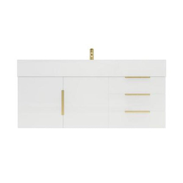 Blossom 48 In. Floating Single Sink Bathroom Vanity With Acrylic Sink Top, Drawers & Aluminum Alloy Frame