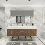 Blossom 72 In. Floating Double Sink Bathroom Vanity With Acrylic Sink Top & Aluminum Alloy Frame