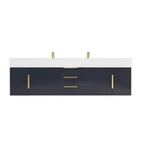 Blossom 72 In. Floating Double Sink Bathroom Vanity With Acrylic Sink Top & Aluminum Alloy Frame