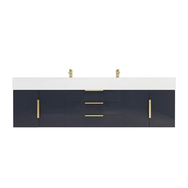 Blossom 72 In. Floating Double Sink Bathroom Vanity With Acrylic Sink Top & Aluminum Alloy Frame