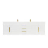 Blossom 72 In. Floating Double Sink Bathroom Vanity With Acrylic Sink Top & Aluminum Alloy Frame