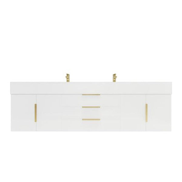 Blossom 72 In. Floating Double Sink Bathroom Vanity With Acrylic Sink Top & Aluminum Alloy Frame