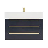 Blossom 30 In. Floating Single Sink Bathroom Vanity With Acrylic Sink Top & Aluminum Alloy Frame