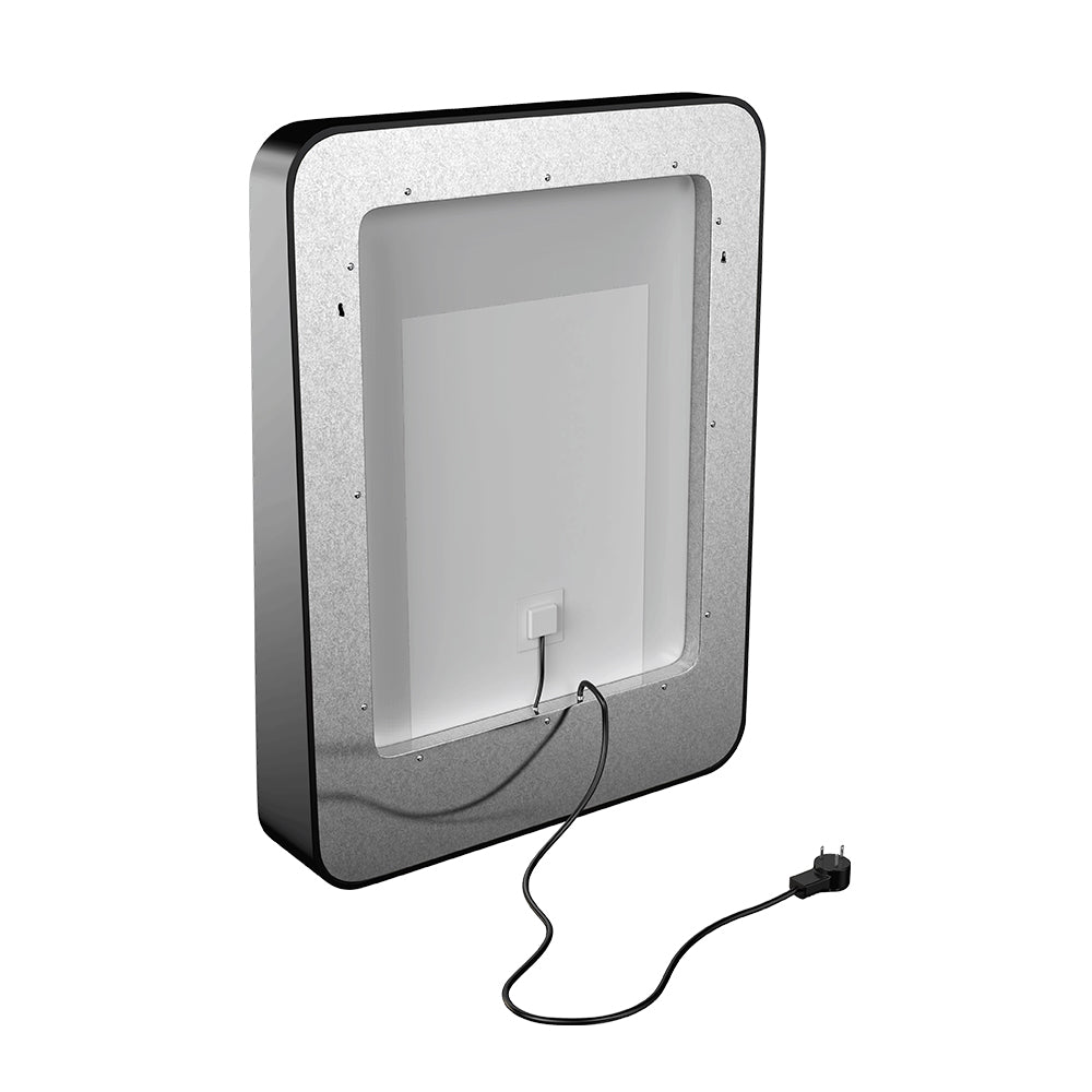 LED Lighted Bathroom Vanity Mirror With Shelf, Wall-Mounted, Touch Switch,  Anti-Fog Adjustable Color Temperature & Remembrance, CRI 90+, Lighted Makeup Mirrors, Raven Style