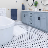 1 In Hexagon Canvas White W/ Insert Soho Retro Black Matte Glazed Porcelain Mosaic