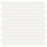 1 In Hexagon Soho Canvas White Matte Glazed Porcelain Mosaic