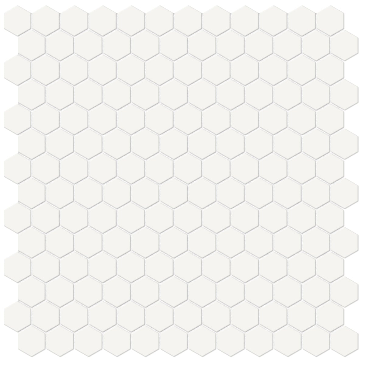 1 In Hexagon Soho Canvas White Matte Glazed Porcelain Mosaic