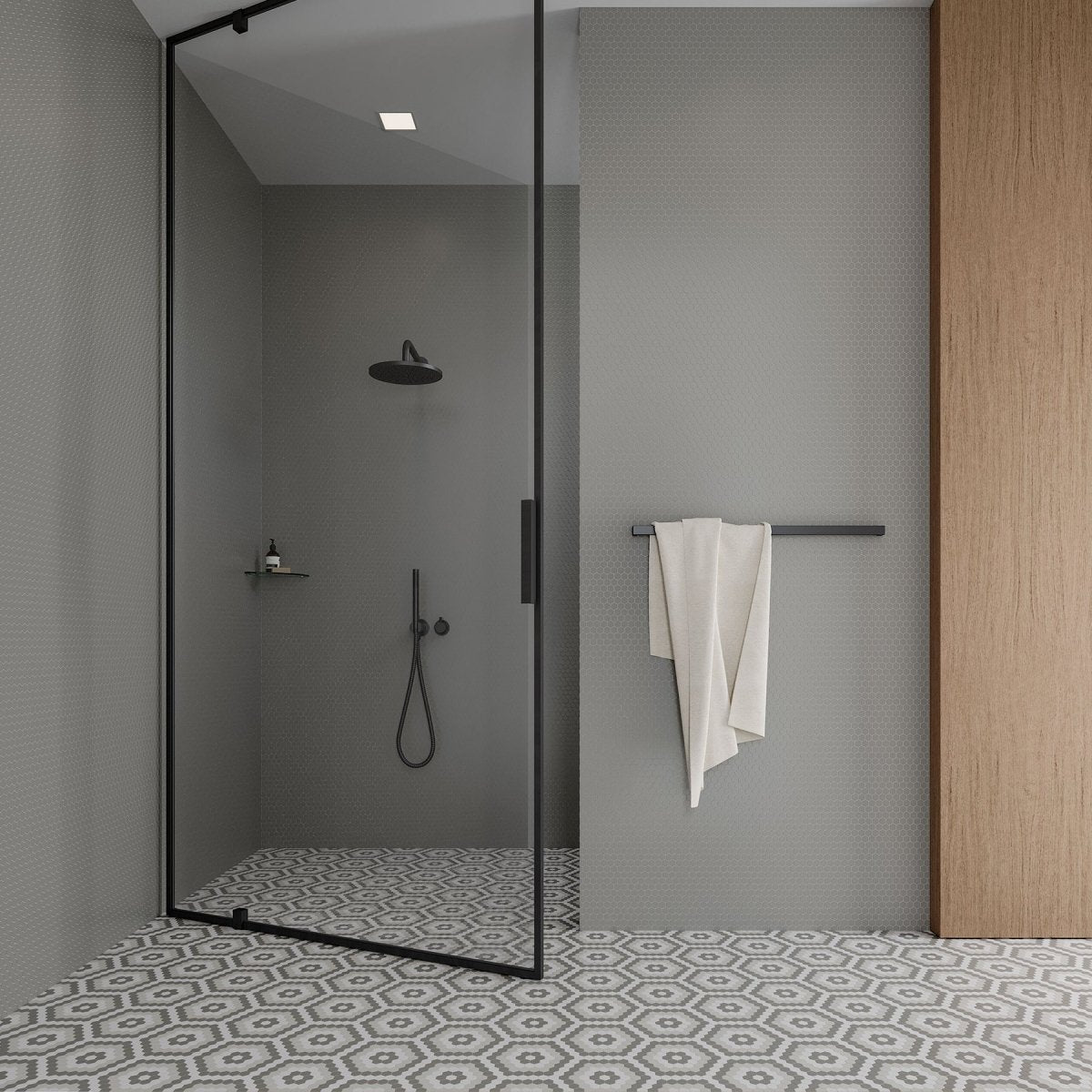 1 In Hexagon Soho Cement Chic Matte Glazed Porcelain Mosaic