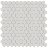 1 In Hexagon Soho Halo Grey Matte Glazed Porcelain Mosaic