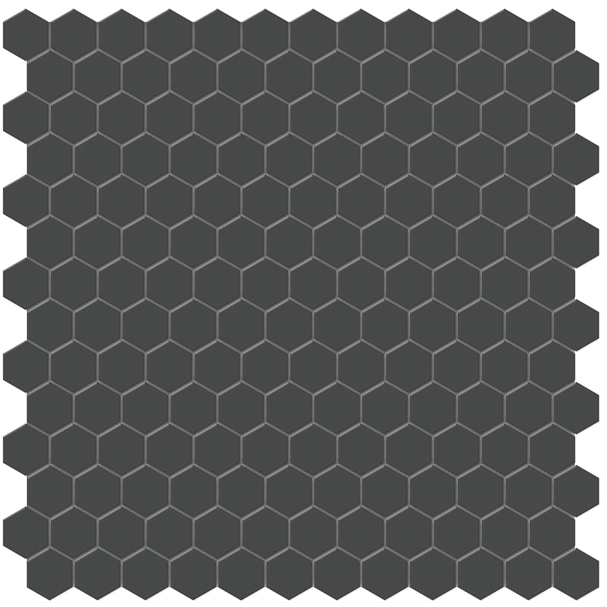 1 In Hexagon Soho Retro Black Matte Glazed Porcelain Mosaic
