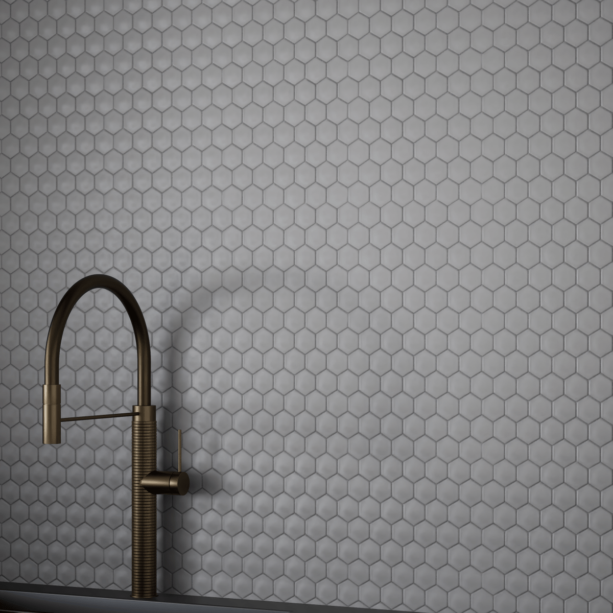 1 In Soho Loft Grey Hexagon Matte Glazed Porcelain Mosaic