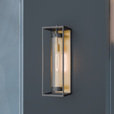 1-Light, 21-Inch Bronze Outdoor Rectangular Wall Light, E26 Socket 1X60W, Clear Glass, 21" H x 7" W, Extends 6" from the wall