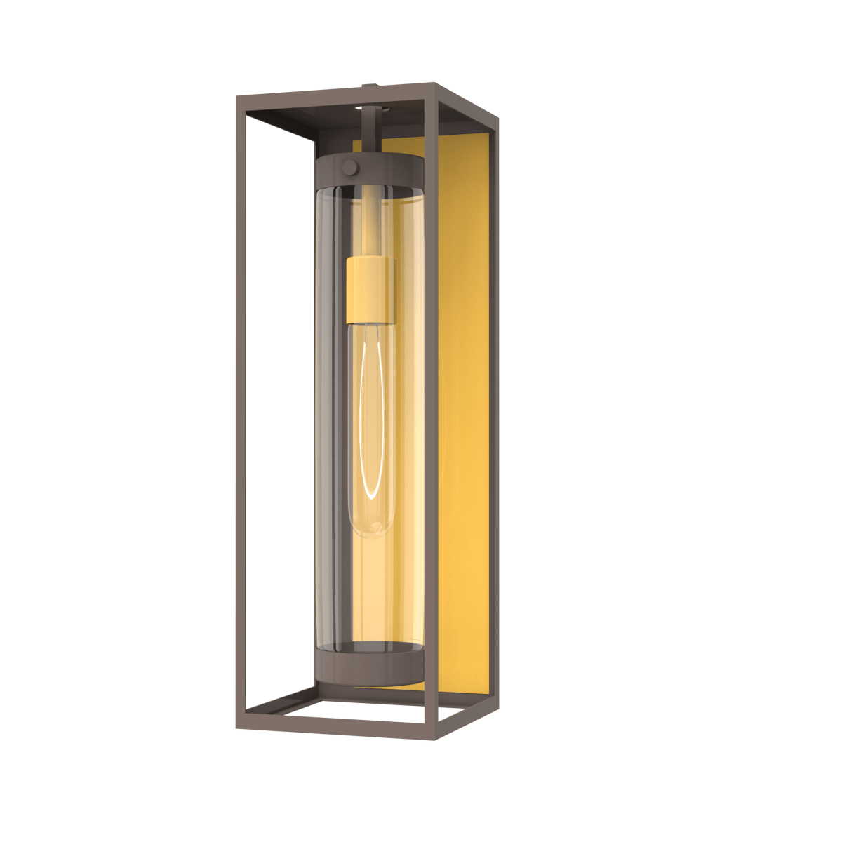 1-Light, 21-Inch Bronze Outdoor Rectangular Wall Light, E26 Socket 1X60W, Clear Glass, 21" H x 7" W, Extends 6" from the wall