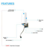 1-Light, Acrylic Shade Indoor Wall Sconce Light with 1 Switch, 1usb & 1outlet, Brushed Nickel Finish, Bedside Wall Lights w/ 1W LED Reading Lamp, for Bedroom Living Room Hotels