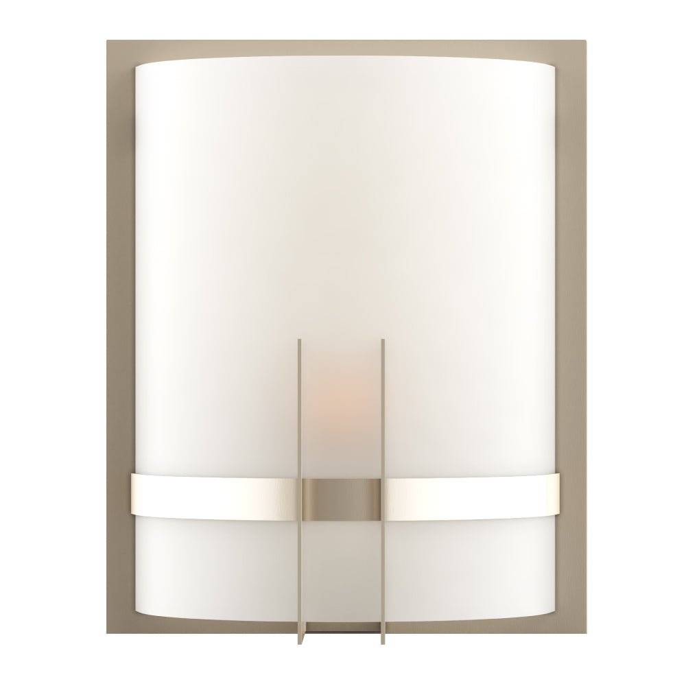 1-Light, Decorative ARC Wall Sconce Fixture, Brushed Nickel Finish with White glass shade, Dim: 9" W x 12"H x 5"E, Hallway Light Fixtures