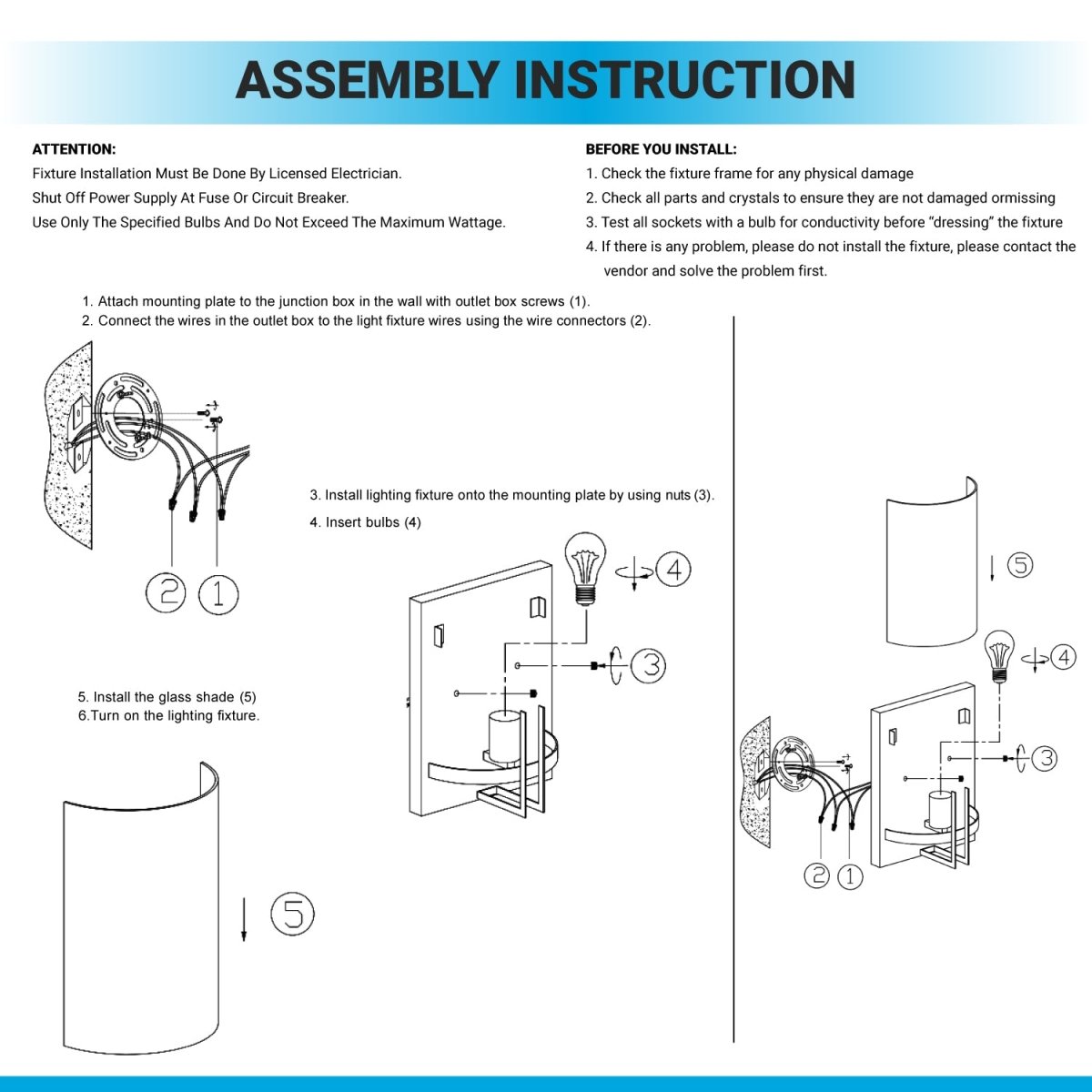 1-Light, Decorative ARC Wall Sconce Fixture, Brushed Nickel Finish with White glass shade, Dim: 9" W x 12"H x 5"E, Hallway Light Fixtures