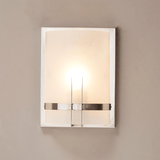 1-Light, Decorative ARC Wall Sconce Fixture, Brushed Nickel Finish with White glass shade, Dim: 9" W x 12"H x 5"E, Hallway Light Fixtures