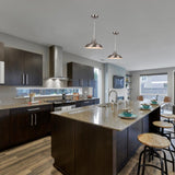 1-Light Industrial Style Pendant Light Fixture, Trumpet Shape, E26 Base, Brushed Nickel Finish, UL Listed