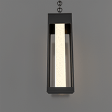1-Light LED Integrated Black Outdoor Ceiling Light, 11W 3CCT, Bubble Glass, Pendant - 3.74"L x 3.74"W x 11.65"H