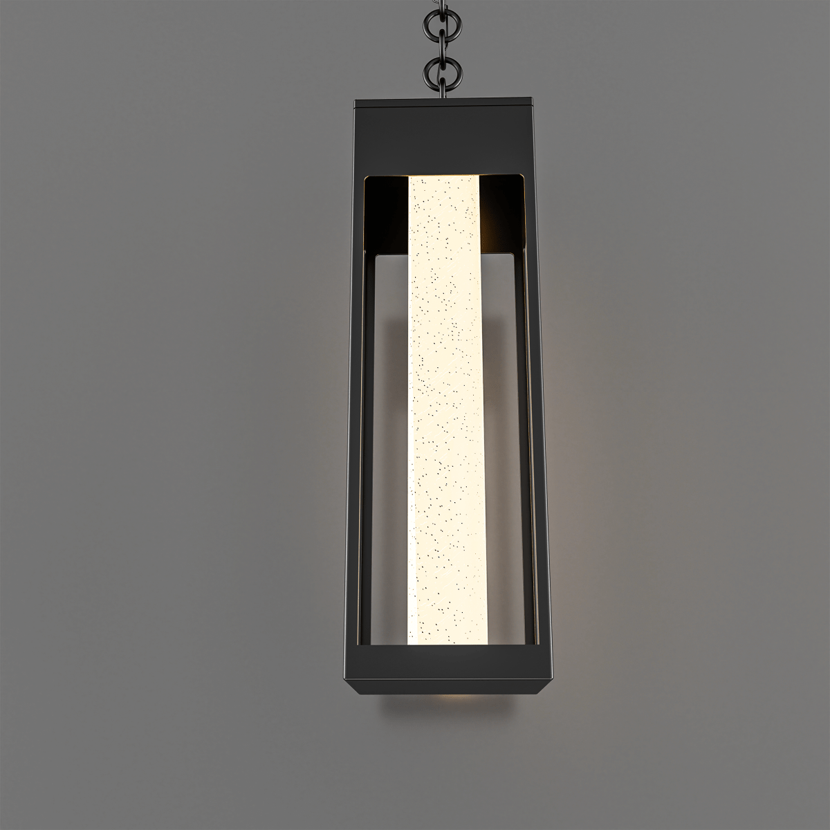 1-Light LED Integrated Black Outdoor Ceiling Light, 11W 3CCT, Bubble Glass, Pendant - 3.74"L x 3.74"W x 11.65"H