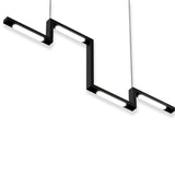 1-Light, LED Linear Chandelier Light Fixture In Matte black Body Finish, 23W, 3000K, 1150LM Dimmable, 39.4''×1.3''×71'' (Dimension)