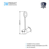 1-Light, LED Wall Sconce Light 3W, 3000K, 150LM, Integrated LED Light Combination, 120V Dimmable, Black Matte Body Finish