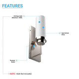 1-Light, LED Wall Sconce Light, Brushed Nickel with Opal Glass Shade, Decorative Wall Lamp, Hallway Light Fixtures, Dim: W4.6"xH15"xE3.5"