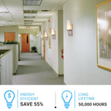 1-Light, LED Wall Sconce Light, Brushed Nickel with Opal Glass Shade, Decorative Wall Lamp, Hallway Light Fixtures, Dim: W4.6"xH15"xE3.5"