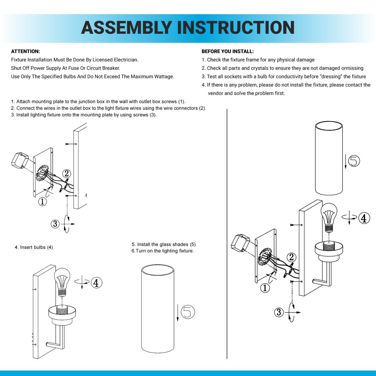 1-Light, LED Wall Sconce Light, Brushed Nickel with Opal Glass Shade, Decorative Wall Lamp, Hallway Light Fixtures, Dim: W4.6"xH15"xE3.5"