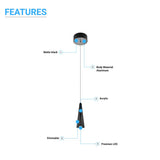 1-Light, Modern LED Three Dimensional Triangle Geometric Chandeliers, 6W, 3000K, 462LM, Dimmable