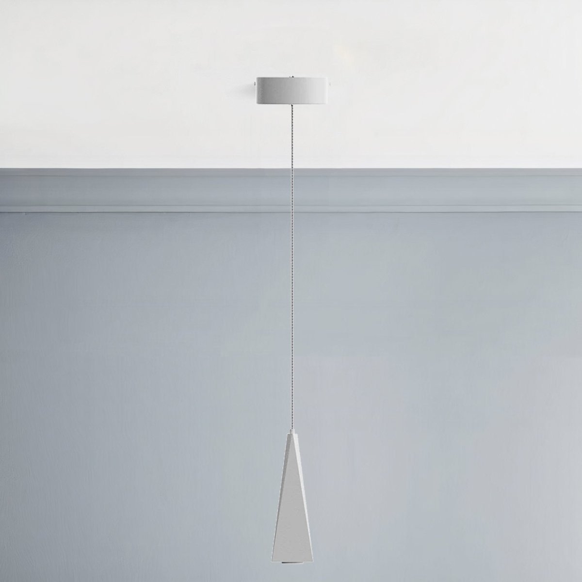 1-Light, Modern LED Three Dimensional Triangle Geometric Chandeliers, 6W, 3000K, 462LM, Dimmable