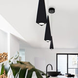 1-Light, Modern LED Three Dimensional Triangle Geometric Chandeliers, 6W, 3000K, 462LM, Dimmable