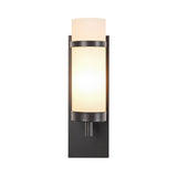 1-Light, Oil Rubbed Bronze/Satin Nickel Finish Wall Sconce with White Glass shade, Wall Mounted Lamps for Home Hotel Corridor Restaurant